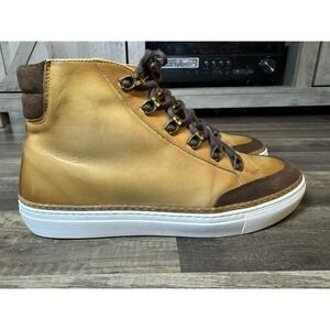 Taft Mens Sz 43 (US‎ 10) Base Camp Brown Leather High Top Casual Sneakers Shoes